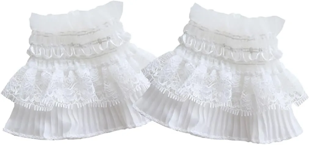 Lolita Lace Gloves Hand Sleeve Cuff Fingerless Elastic Manicure Decorative for Women Bridal Wedding Party Accessories