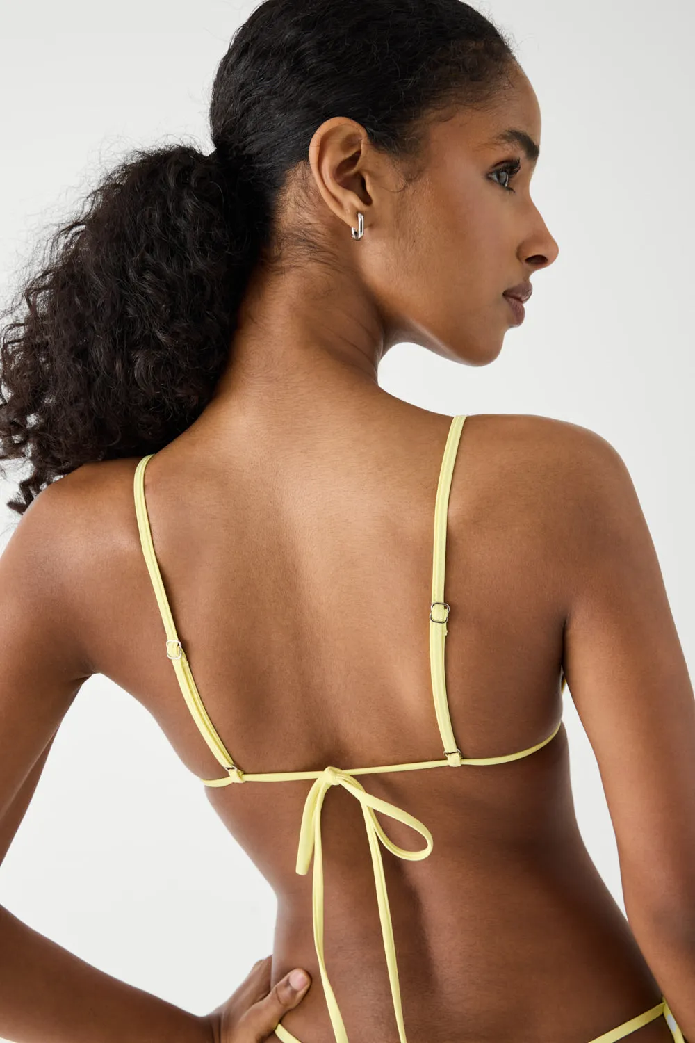 Lumia Triangle Bralette Bikini Top - Blueberry