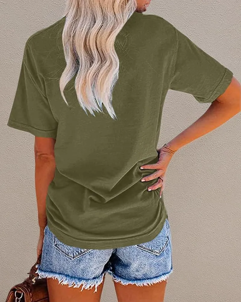 MaQiYa Womens Cute Sunflower Graphic Printed Tee Shirts Vintage Short Sleeve Cotton Shirts Tops