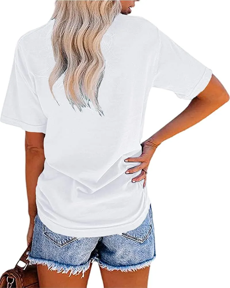 MaQiYa Womens Cute Sunflower Graphic Printed Tee Shirts Vintage Short Sleeve Cotton Shirts Tops