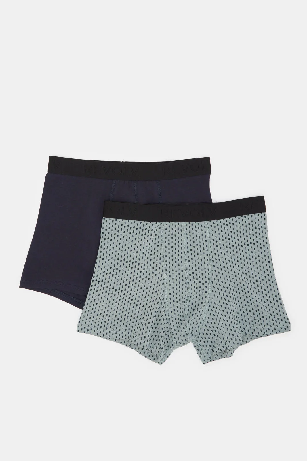 Men Mint And Navy Boxers Brief Set (Pack of 2)