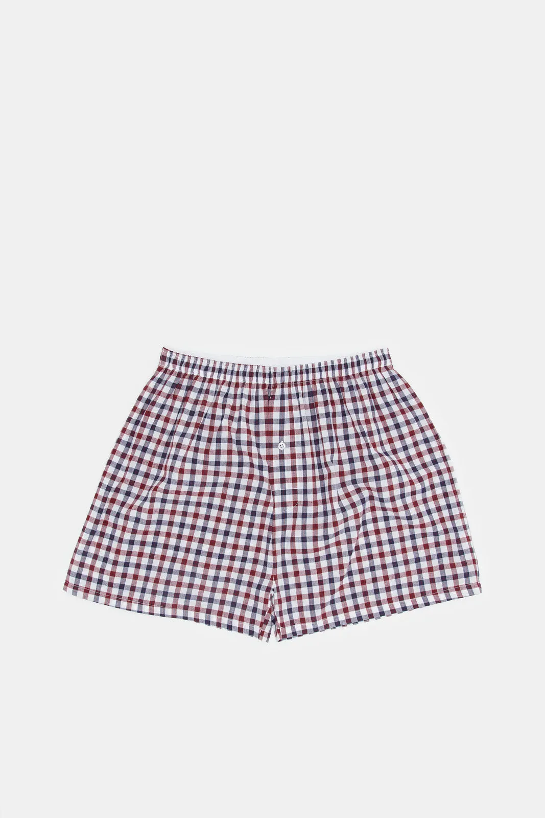 Men Navy And White Checkered Boxers Set (Pack of 2)