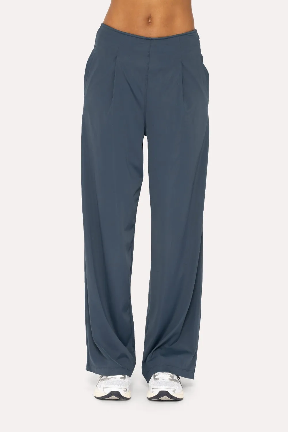 Mono B Flex Flow Pleated Wide Leg Pants