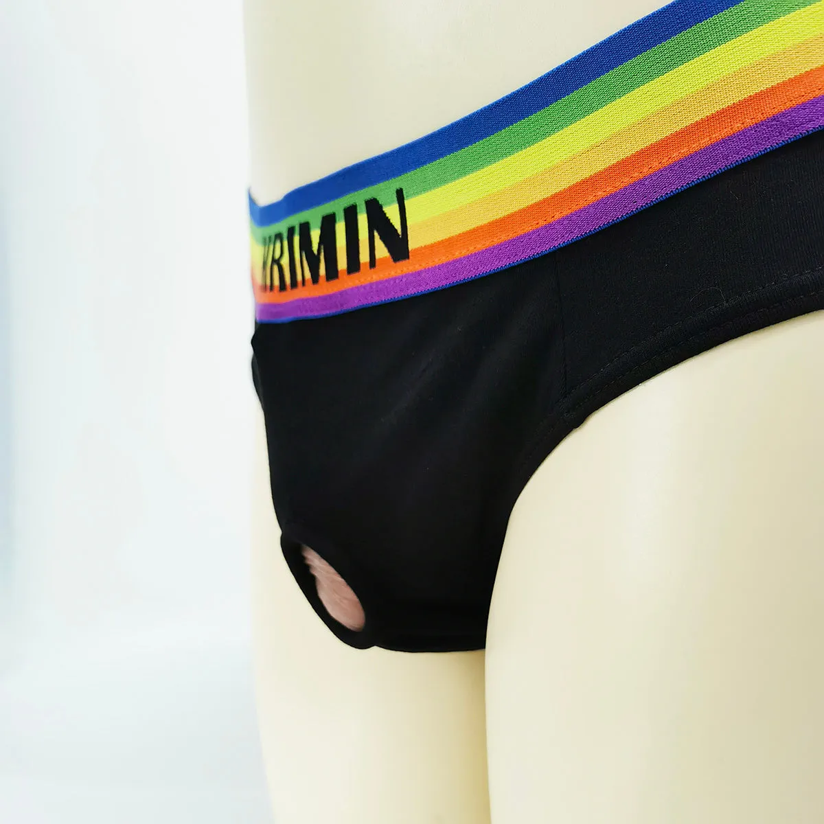 MRIMIN FTM Packer Wear Gear Rainbow Sports Briefs Strap-On Harness Underwear For Lesbian Transgender -UD09