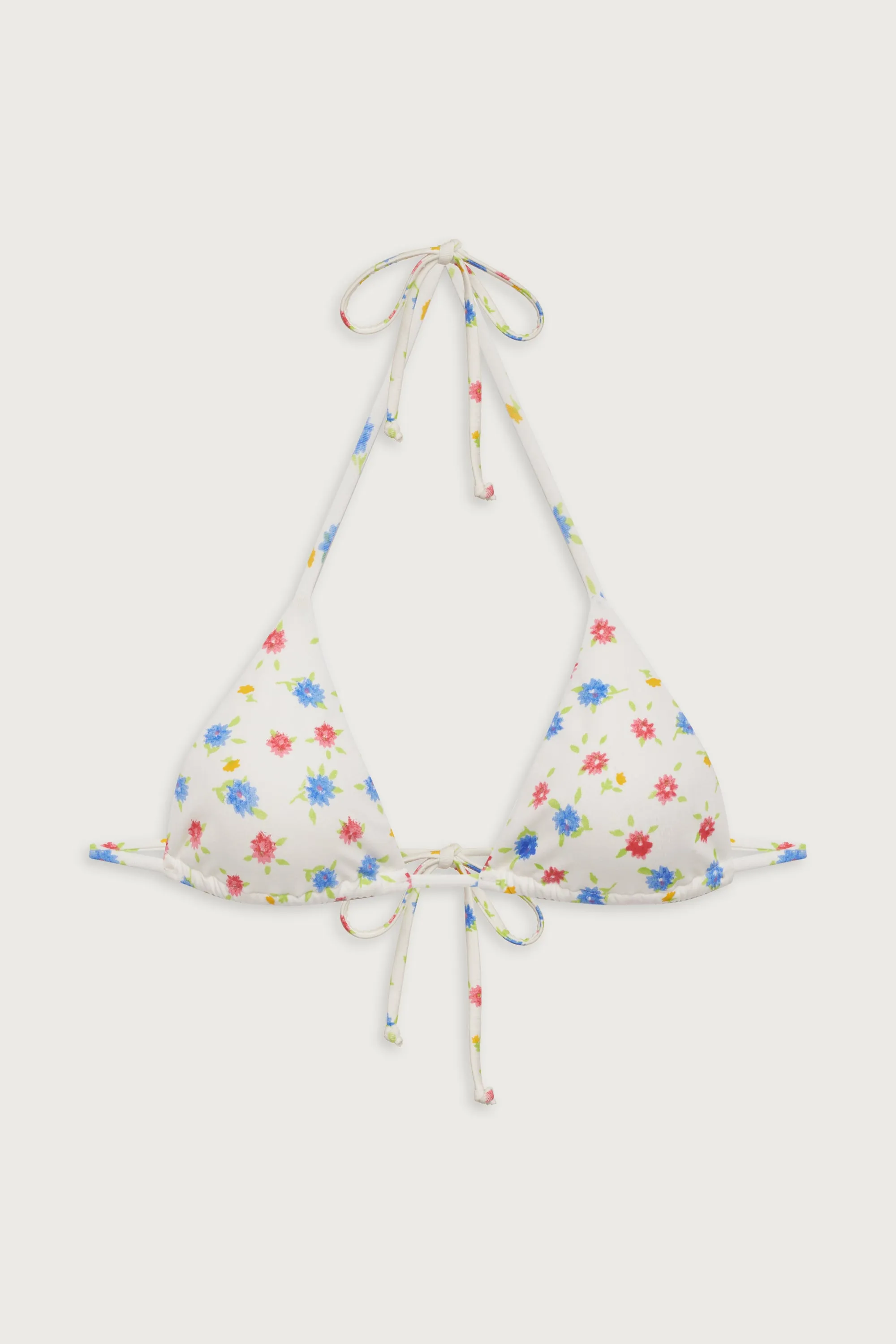 Nick Floral Triangle Bikini Top - Water Blossom
