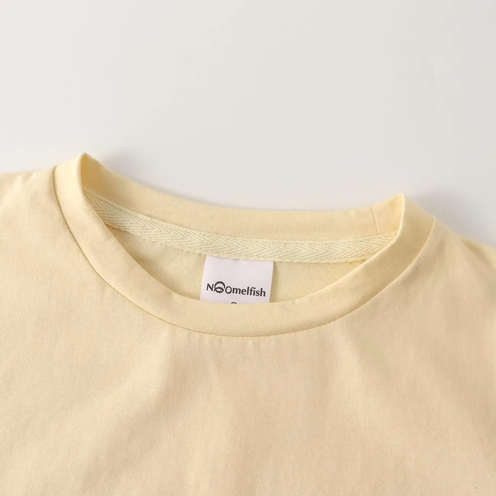 Noomelfish Girls Short Sleeve Fringe T-Shirts Soft Jersey Cotton Tee Tops (3-12 Years)