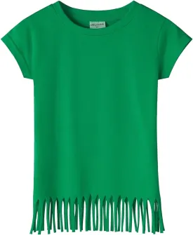 Noomelfish Girls Short Sleeve Fringe T-Shirts Soft Jersey Cotton Tee Tops (3-12 Years) Noomelfish Girls Short Sleeve Fringe T-Shirts Soft Jersey Cotton Tee Tops (3-12 Years)