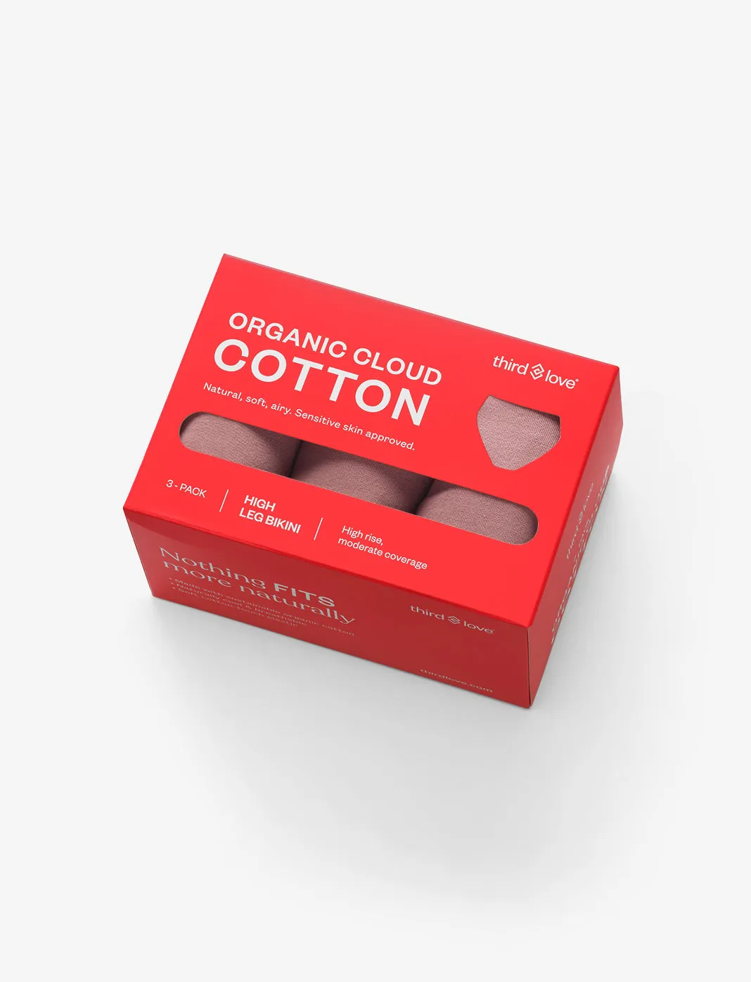 Organic Cloud Cotton High Leg Bikini 3 Pack Box