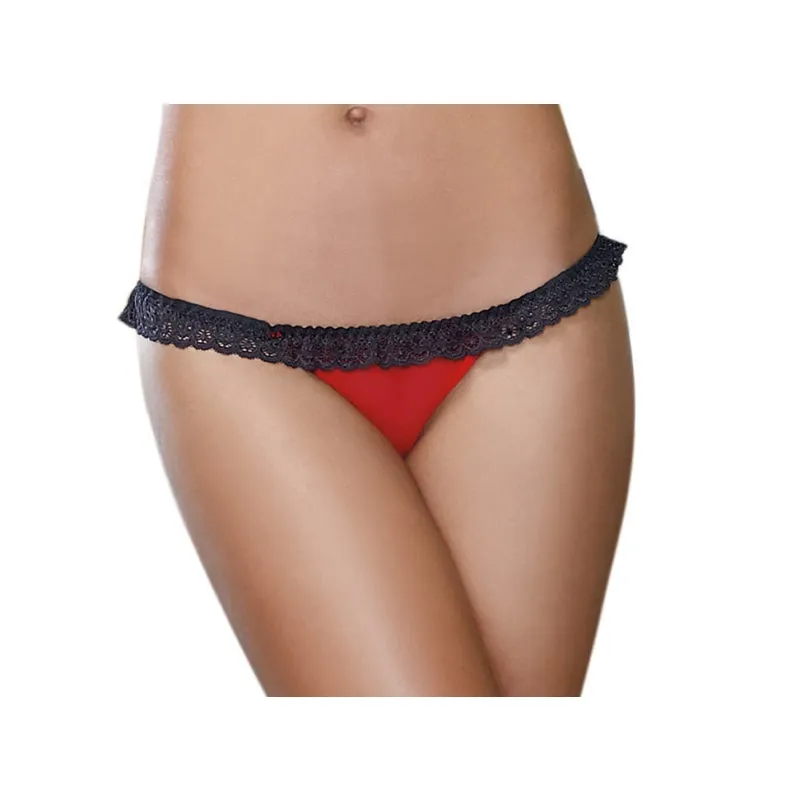 Panty - Large - Red/ Black