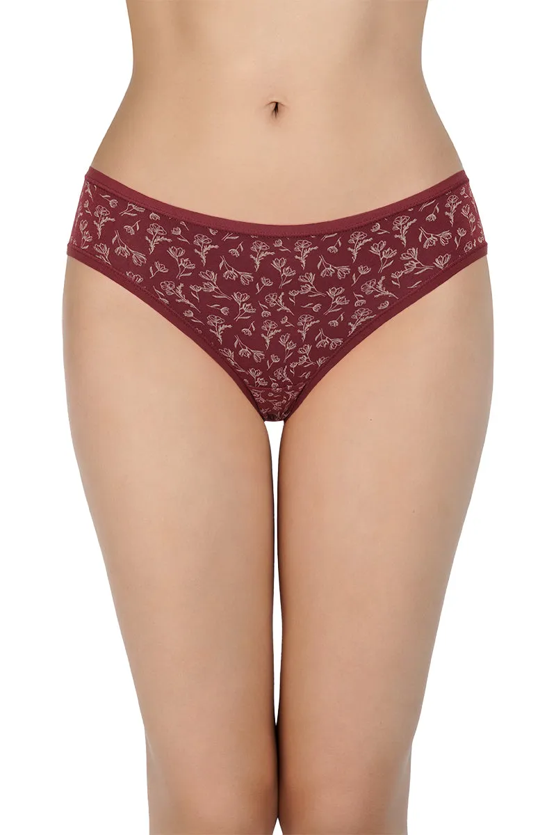 Printed Mid Rise Bikini Panty (Pack of 3)