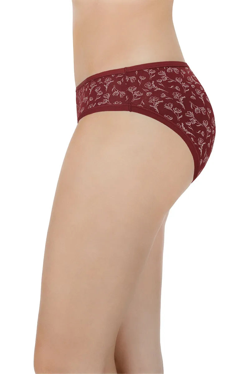 Printed Mid Rise Bikini Panty (Pack of 3)