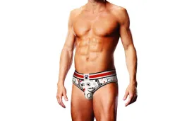 Prowler Puppie Print Open Brief Black Red