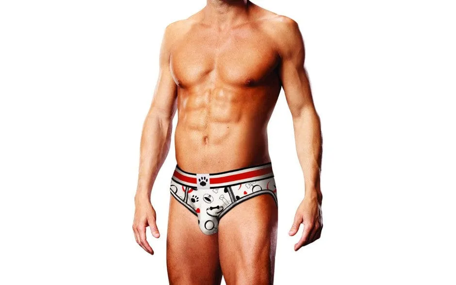 Prowler Puppie Print Open Brief Black Red