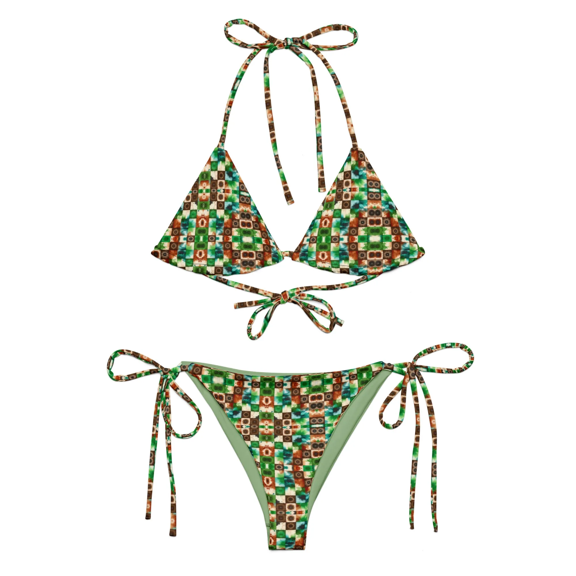 Recycled String Bikini Retro Mosaic
