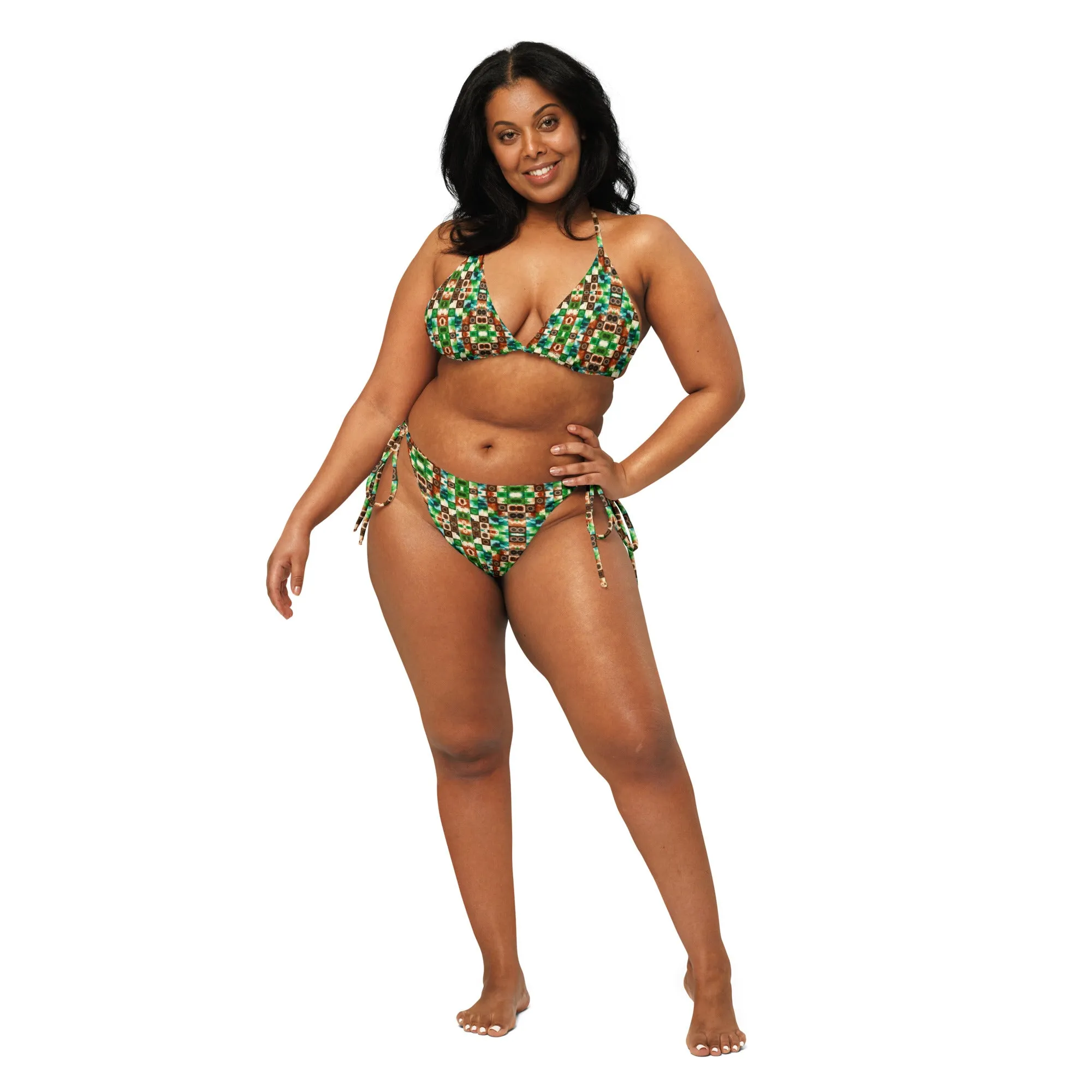 Recycled String Bikini Retro Mosaic