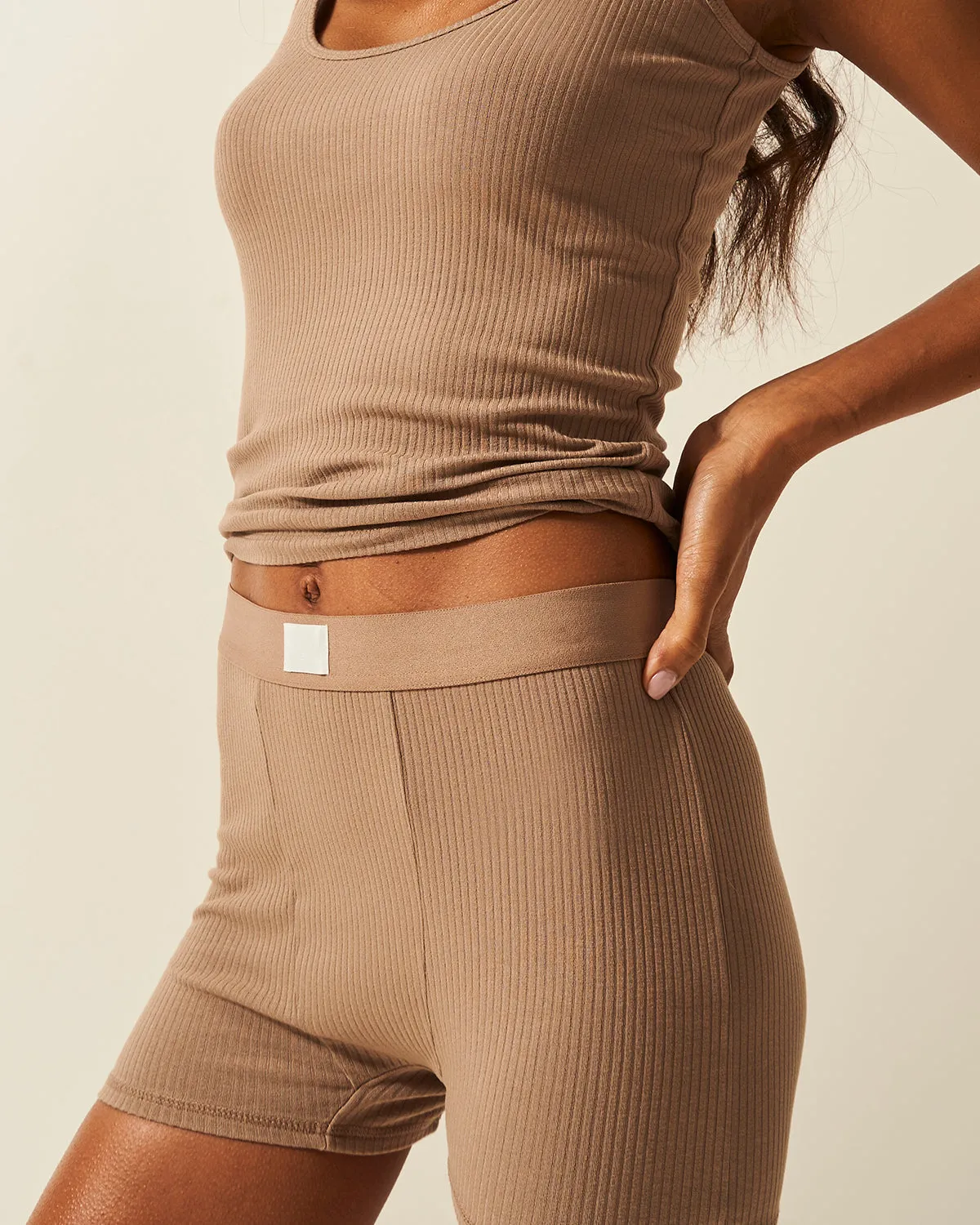 Ribbed Boxer - Taupe