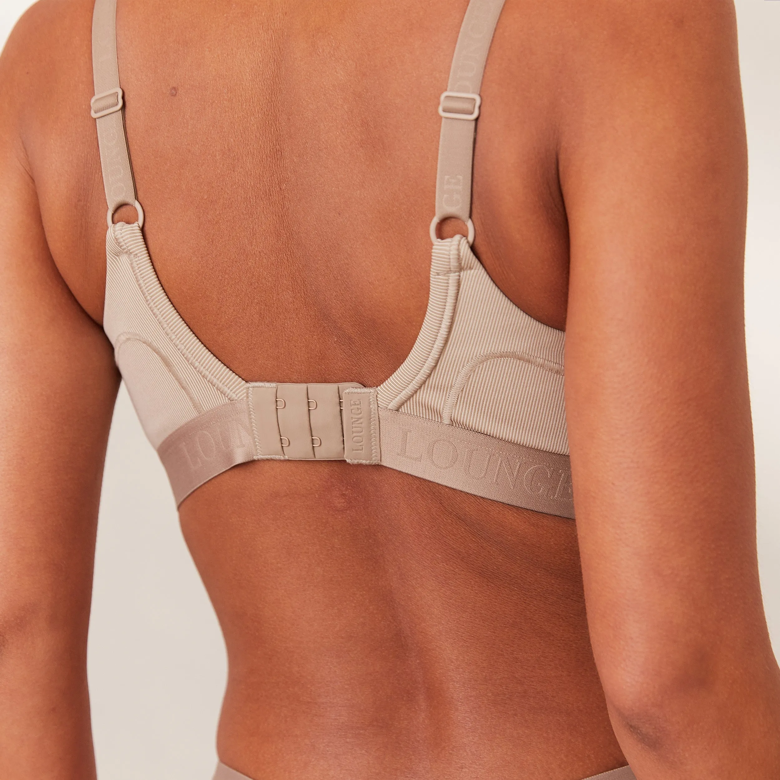 Ribbed Mindful Bra  - Mink