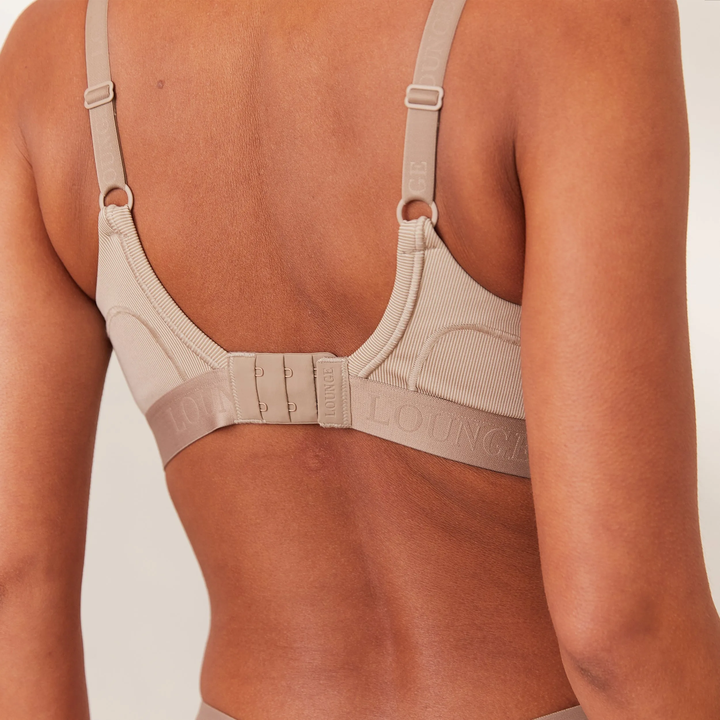 Ribbed Mindful Bra  - Mink