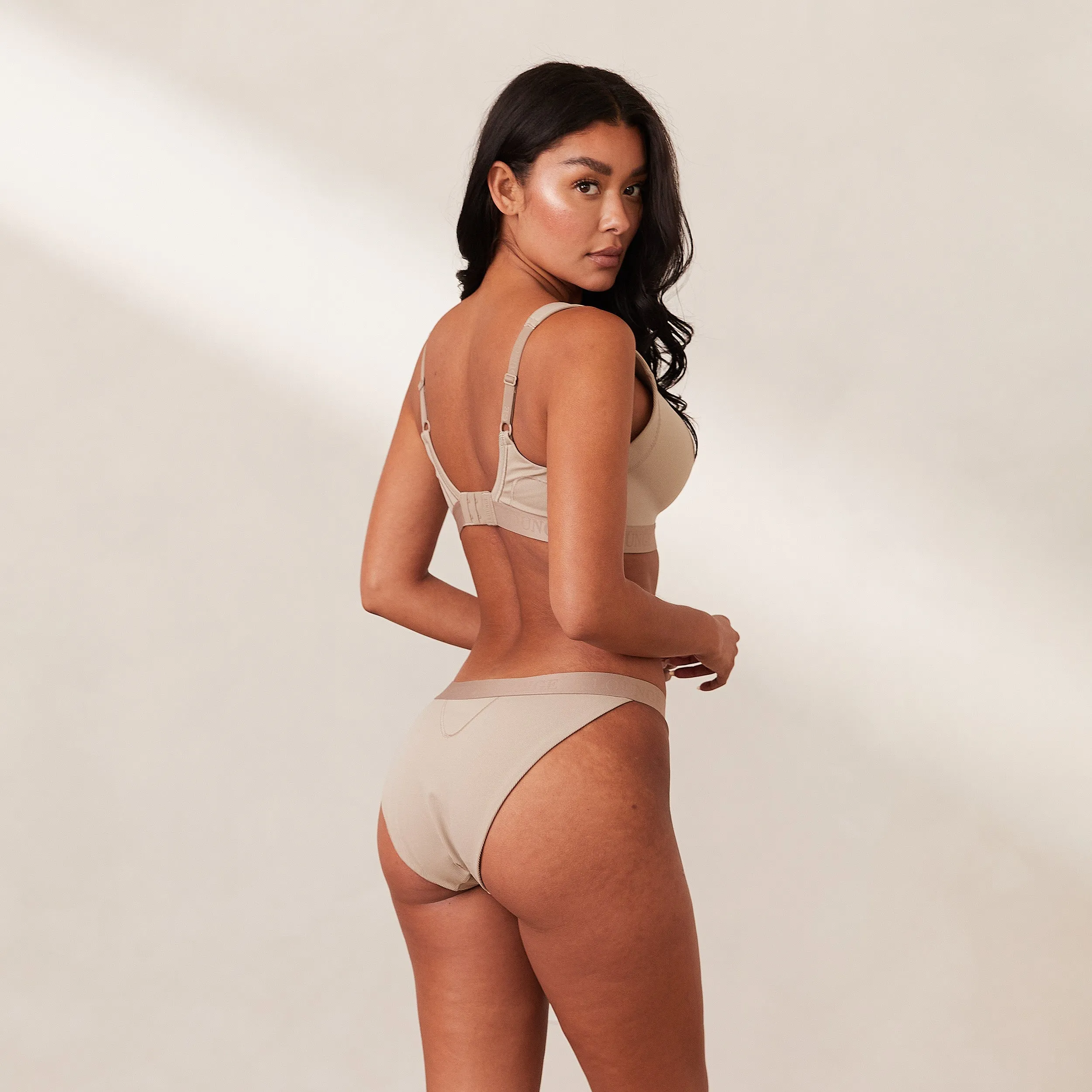 Ribbed Mindful Bra  - Mink