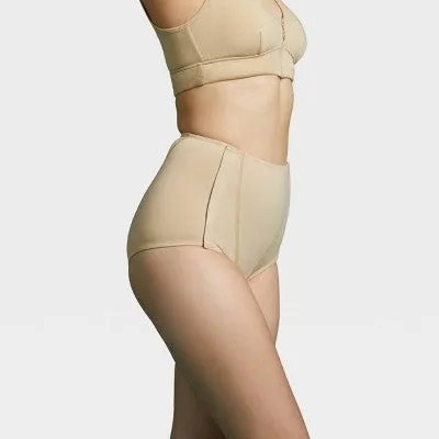Slick Chicks Women's Adaptive Urinary Incontinence Briefs with Hook and Loop - Beige L