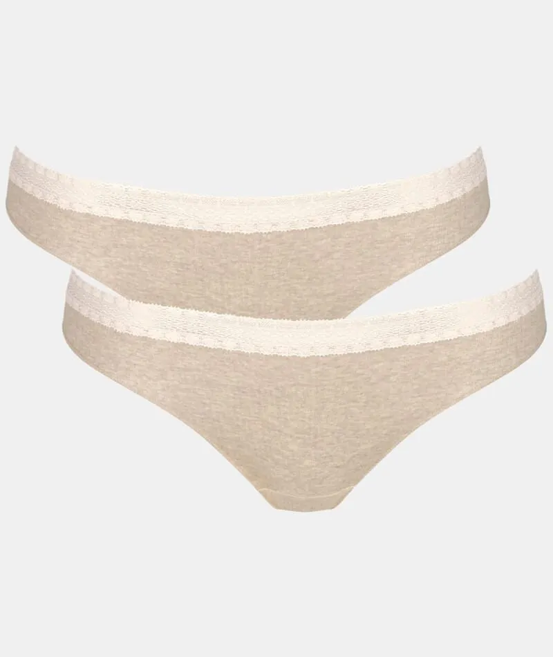 Sloggi Go Ribbed Brazilian Brief 2 Pack - Grey Combination