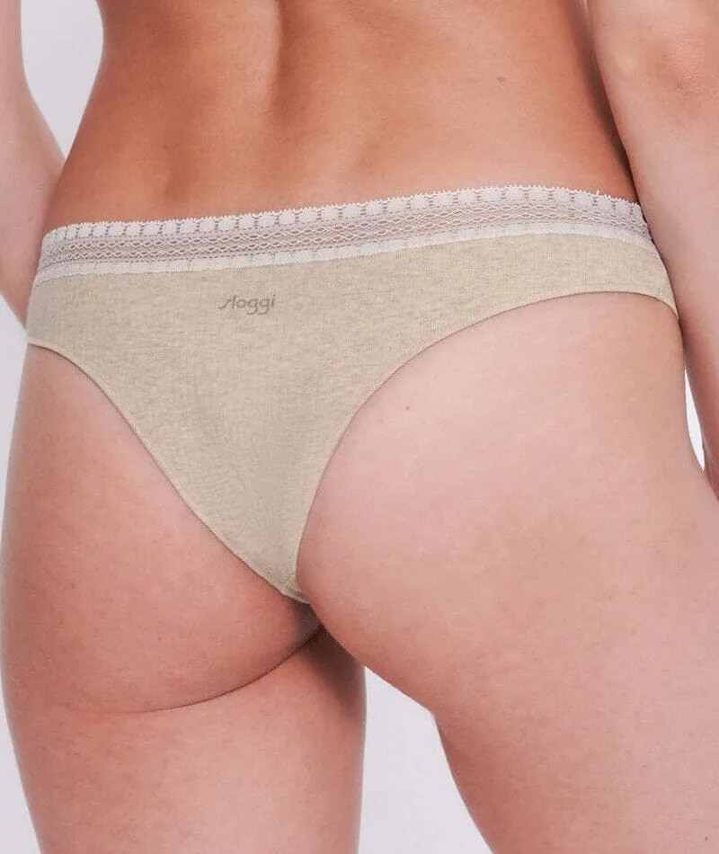 Sloggi Go Ribbed Brazilian Brief 2 Pack - Grey Combination
