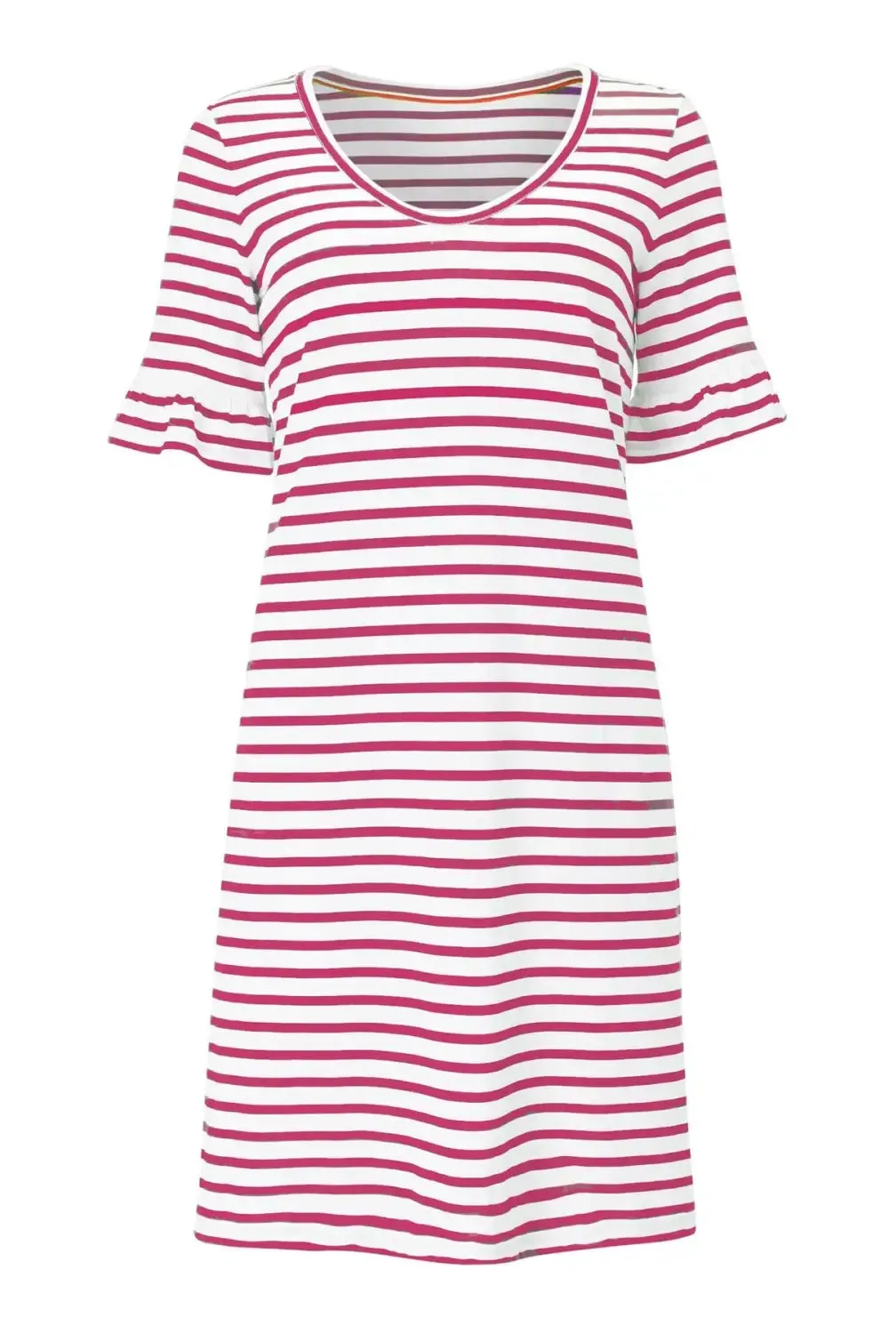 Stripe Jersey V Neck Dress
