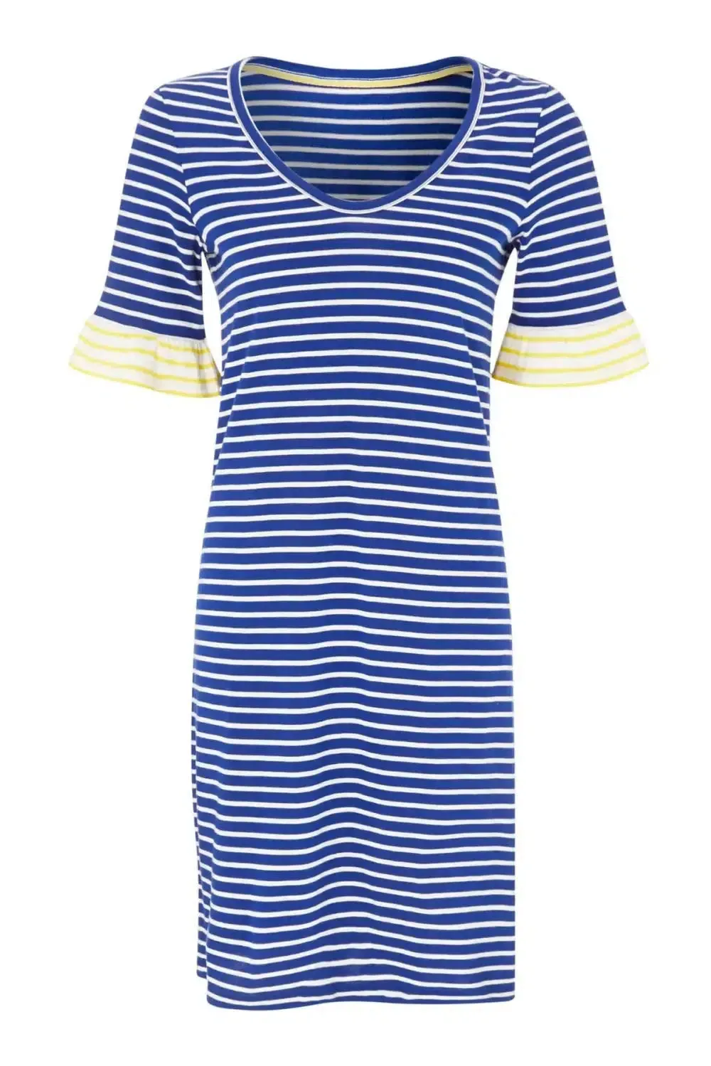 Stripe Jersey V Neck Dress
