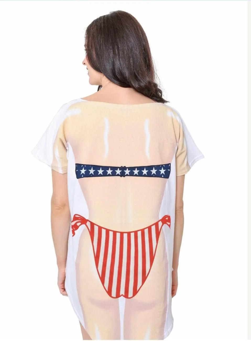 The Original Women's Bikini Shirt - Funny Bikini Print Bathing Suit Cover-up Beach Tshirt Dress for Women Men