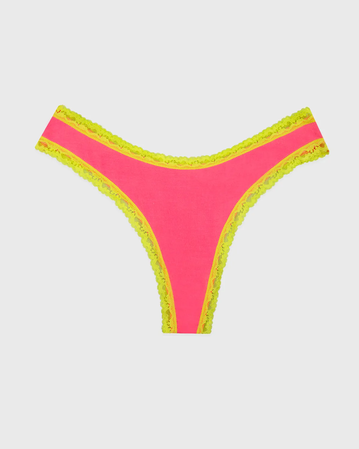 Thong - Electric Neon Pink and Yellow