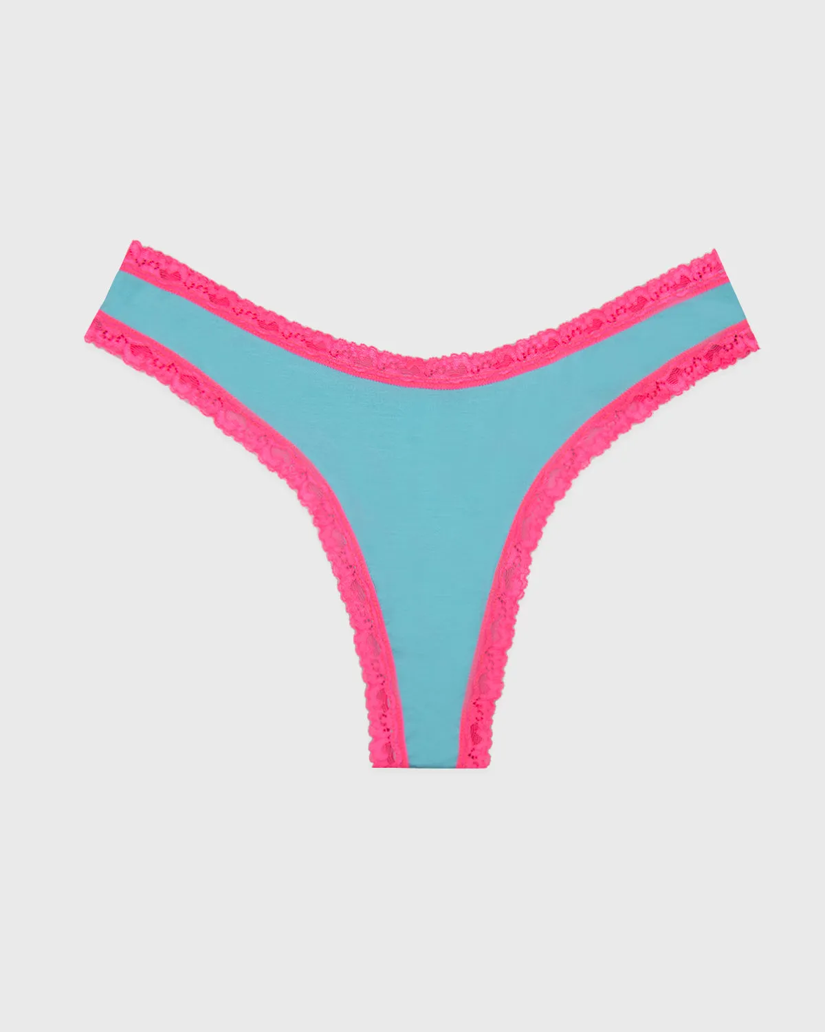 Thong - Electric Neon Turquoise and Pink
