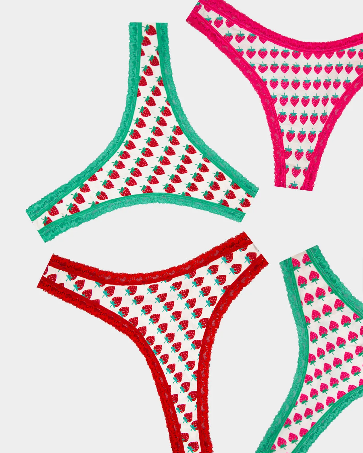 Thong Four Pack - Strawberry Dreams