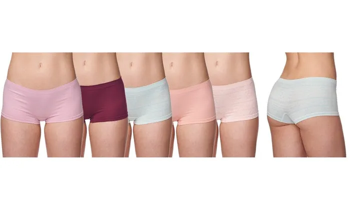 Under Control |5 Pack Women's Boyshorts Panties Seamless Nylon Underwear