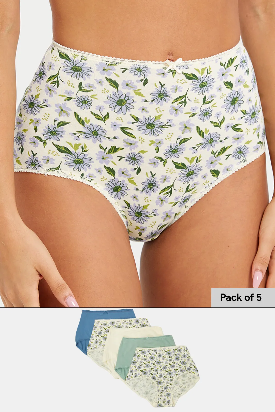 Women Assorted Full Brief Pack (Pack of 5)