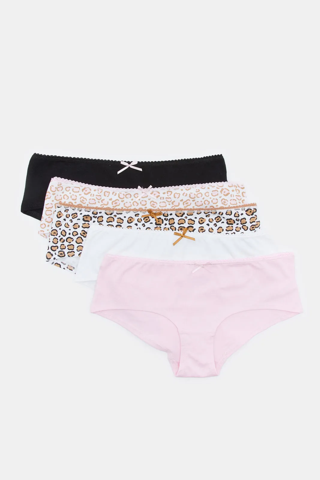 Women Assorted Print Boy Leg Briefs (Pack of 5)