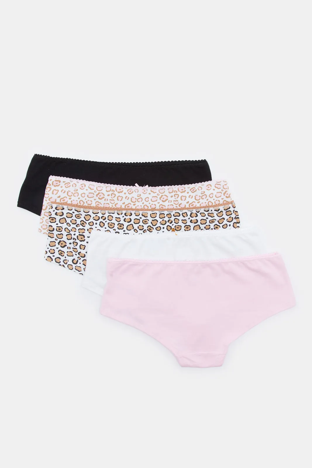 Women Assorted Print Boy Leg Briefs (Pack of 5)