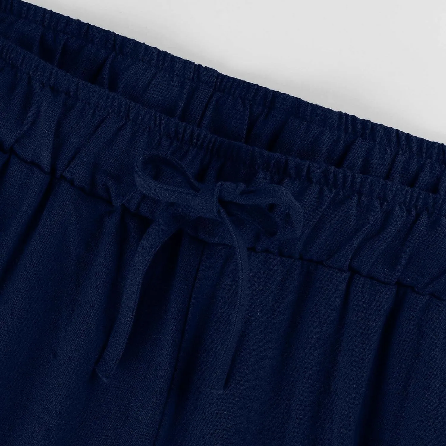 Women Linen Pants Casual High Waist Lightweight Lounge Pants Drawstring Loose Fit Summer Trousers with Pockets