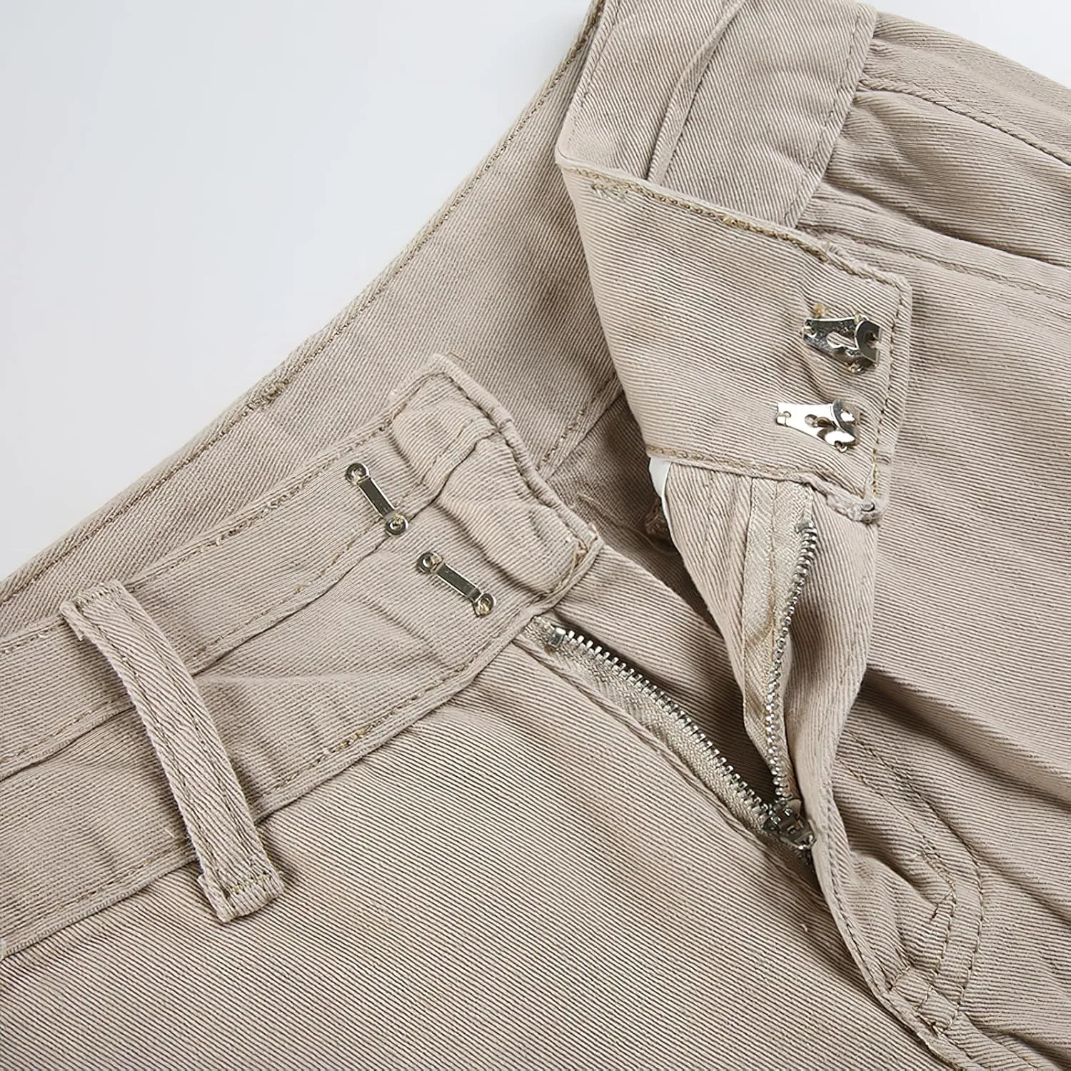 Women's Flare Jeans Low Rise Cargo Jeans Vintage Flared Baggy Denim Pants Street Bell Bottom Trousers with Pockets