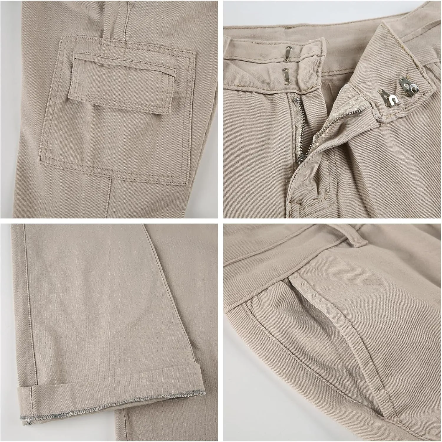 Women's Flare Jeans Low Rise Cargo Jeans Vintage Flared Baggy Denim Pants Street Bell Bottom Trousers with Pockets