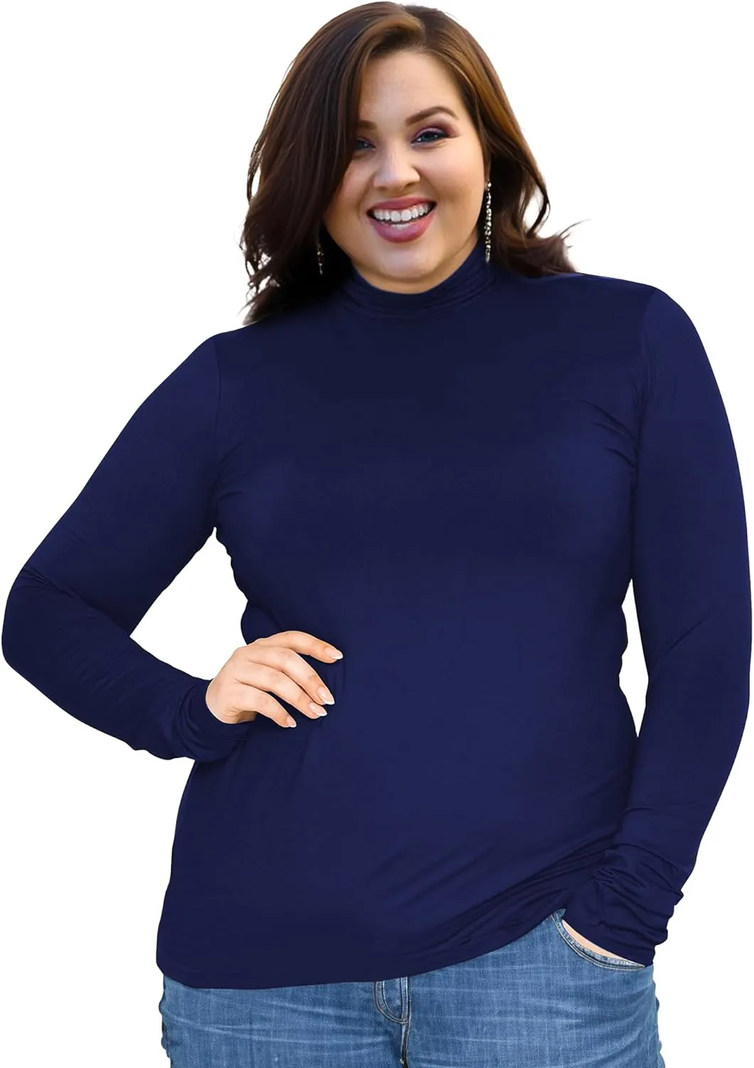 Womens Long Sleeve Turtleneck T-Shirts Mock Neck Underwear Fall Winter Fashion Base Layer Casual Lightweight Soft Tops