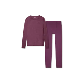 Women's Merino Long Sleeve T-Shirt & Cotton Modal Long Underwear 2-Pack