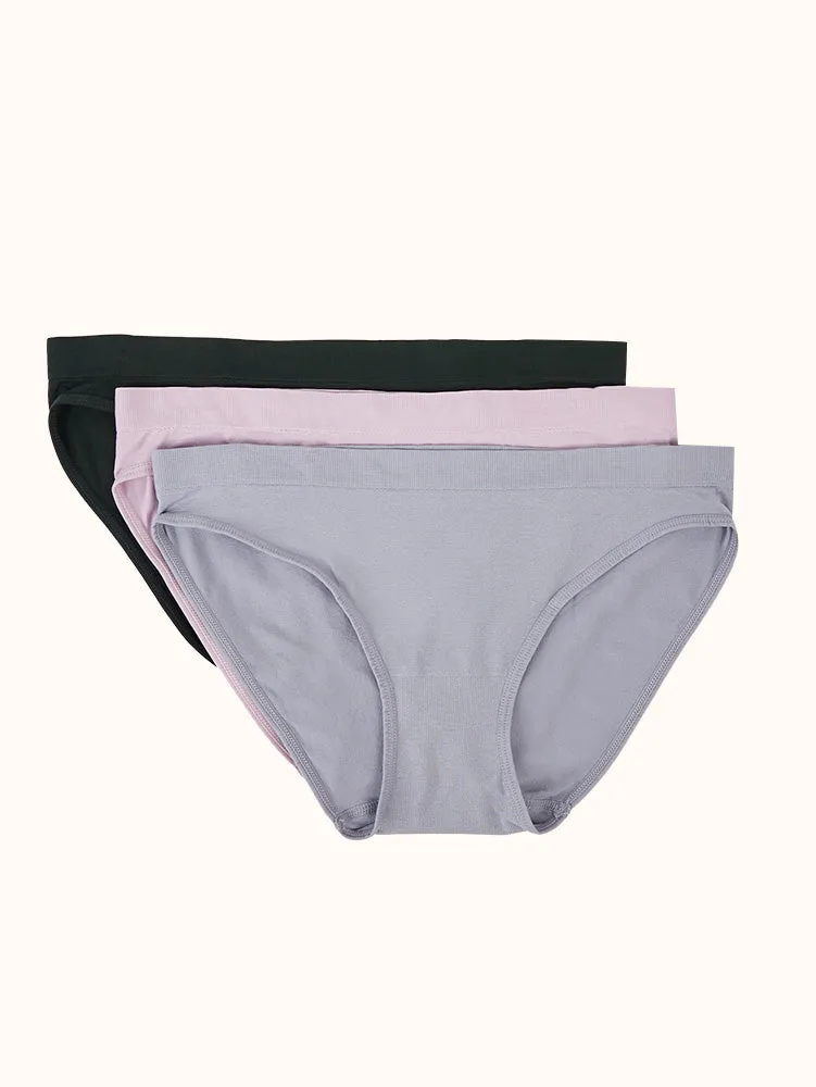 Women's Seamless Bikini (5 Pack) - Mauve/Grey Assorted