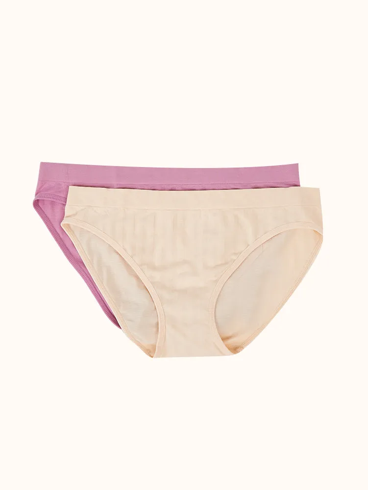 Women's Seamless Bikini (5 Pack) - Mauve/Grey Assorted