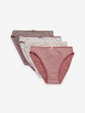 Wunderlove Coral Hi-Leg Briefs Set of Four