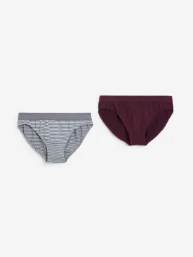 Wunderlove Grey Bikini Briefs Pack of Two
